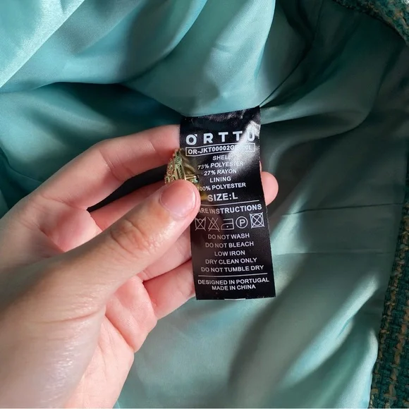 ORTTU Mint Green Textured Tweed Sport Coat - Picture 11 of 11